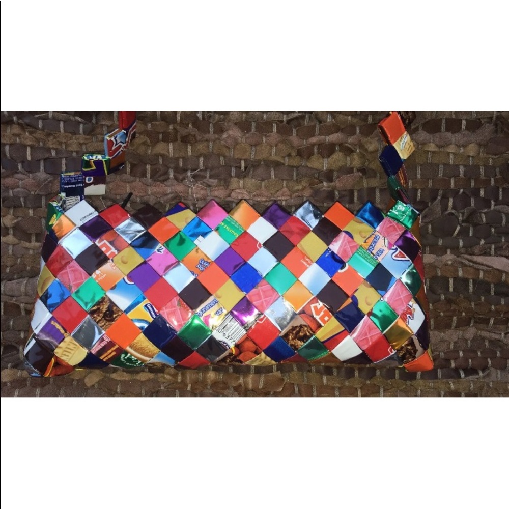 Y2k Girl’s Mexican Candy Wrappers Upcycled Women’s Handbag Handmade Recycled - Picture 7 of 12